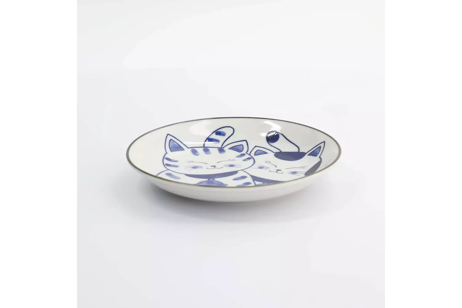 Tokyo Design Studio - Kawaii Round Plate Cat Neko 16.7x2.8cm G 6pcs