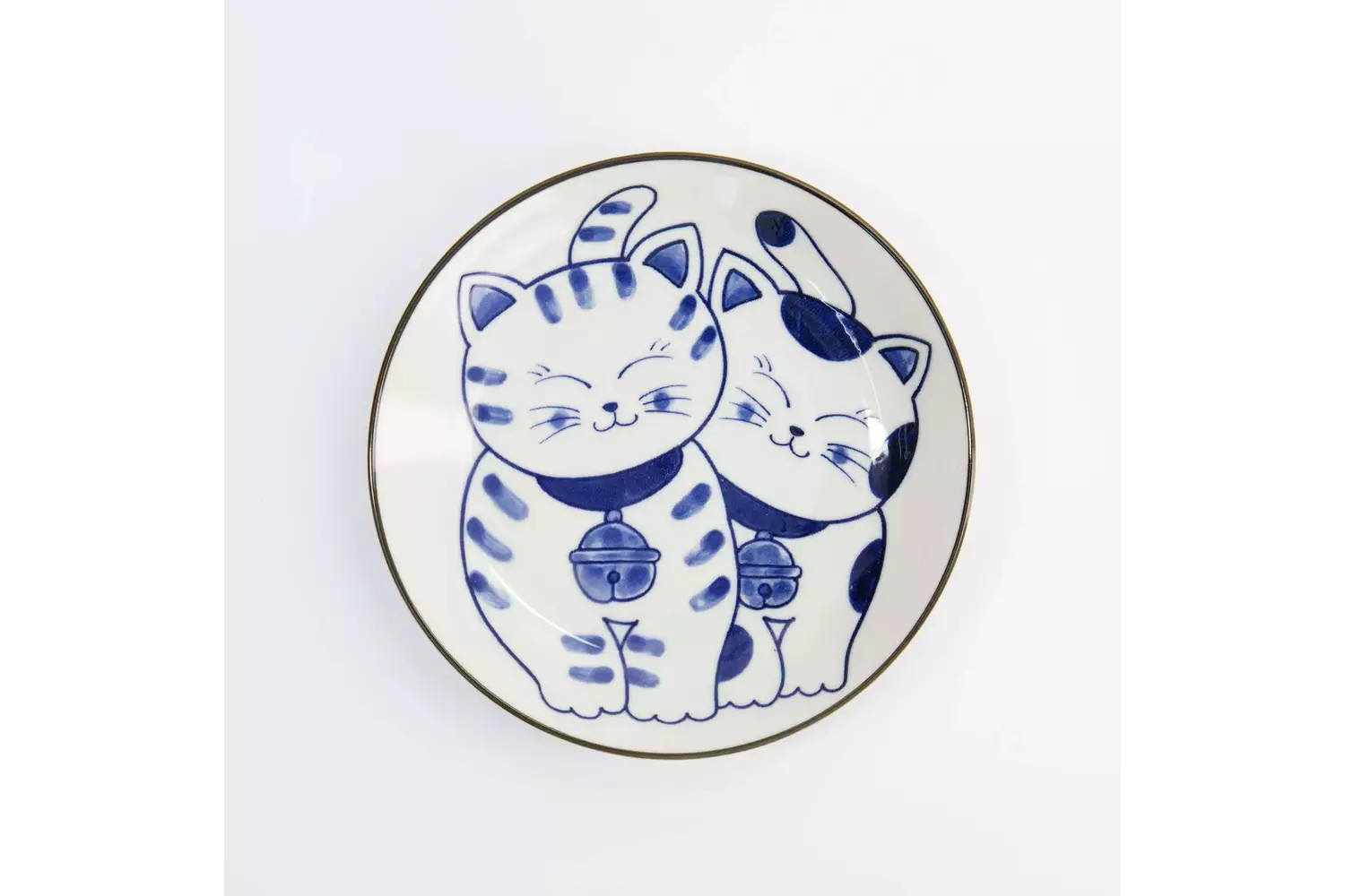 Tokyo Design Studio - Kawaii Round Plate Cat Neko 16.7x2.8cm G 6pcs