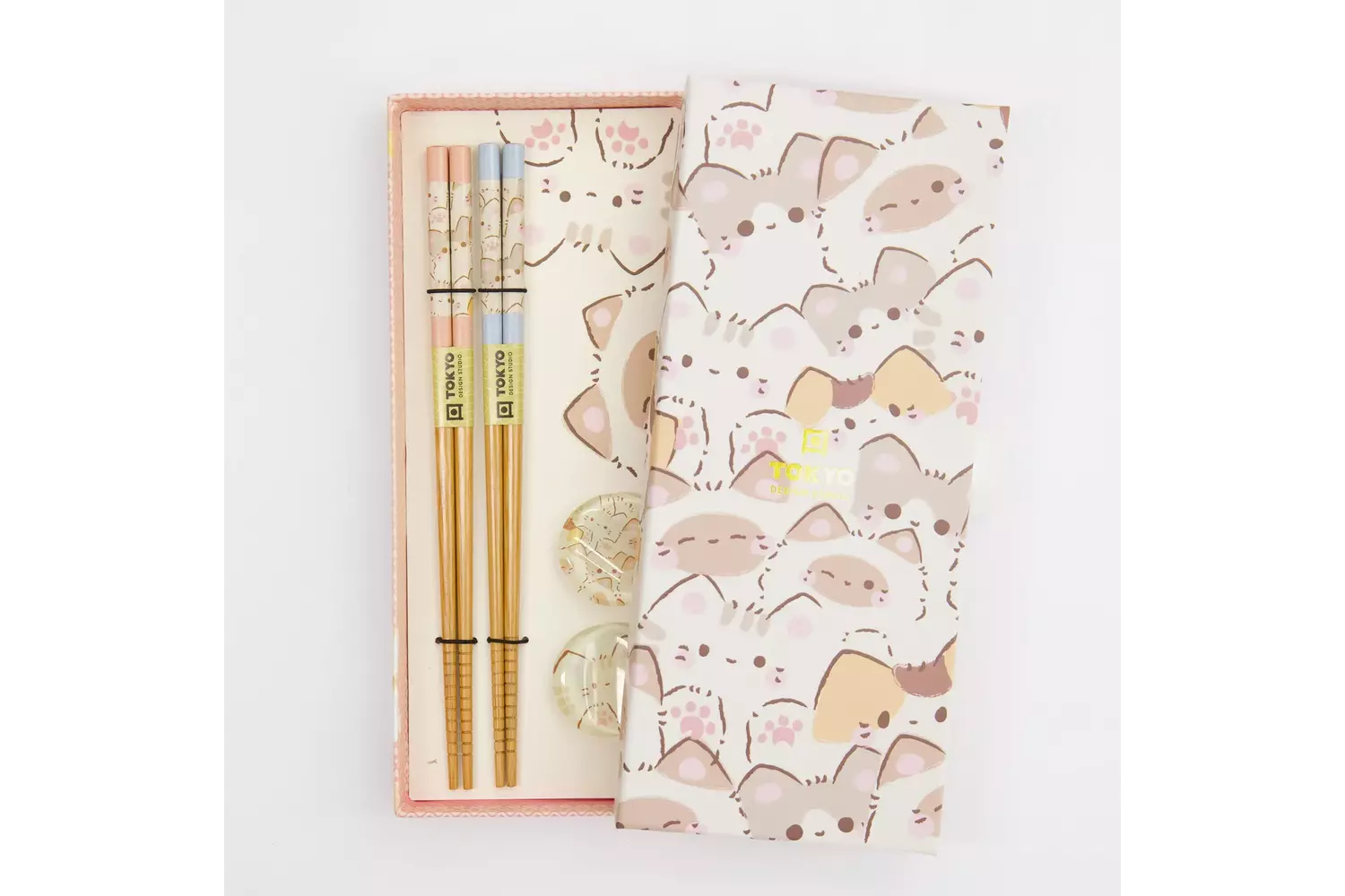 Tokyo Design Studio - Chopstick Giftset Chopstick and Rest/4 Kawaii Cats 10 sets