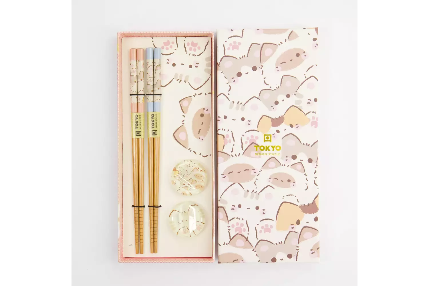 Tokyo Design Studio - Chopstick Giftset Chopstick and Rest/4 Kawaii Cats 10 sets