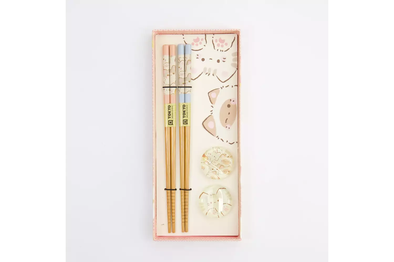 Tokyo Design Studio - Chopstick Giftset Chopstick and Rest/4 Kawaii Cats 10 sets