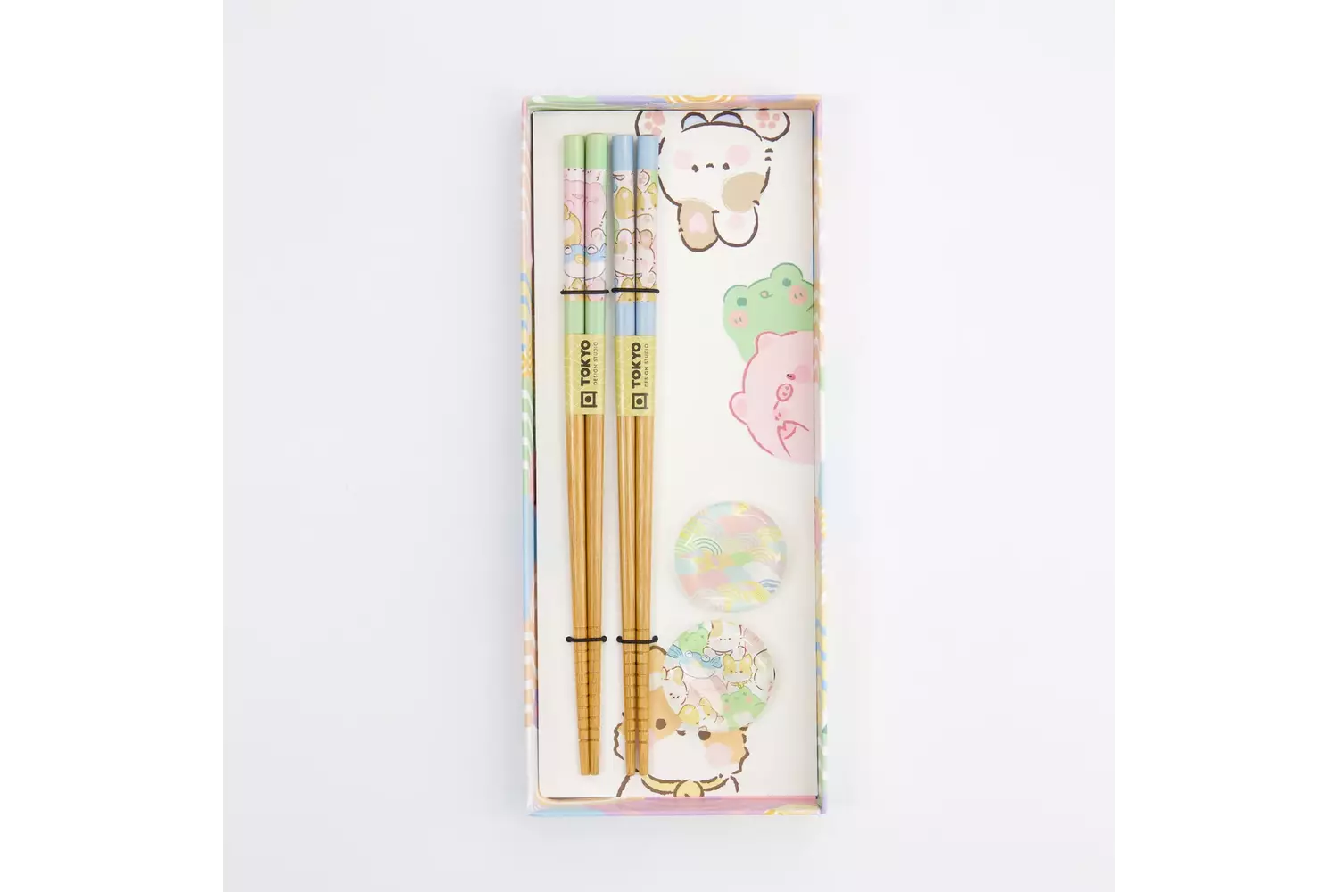 Tokyo Design Studio - Chopstick Giftset Chopstick and Rest/4 Kawaii Animals 10 sets