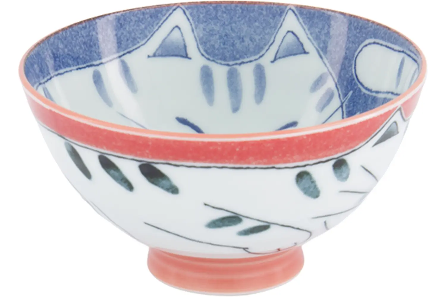 Tokyo Design Studio - Kawaii Rice Bowl Cat Red 11.5x6cm. 300ml