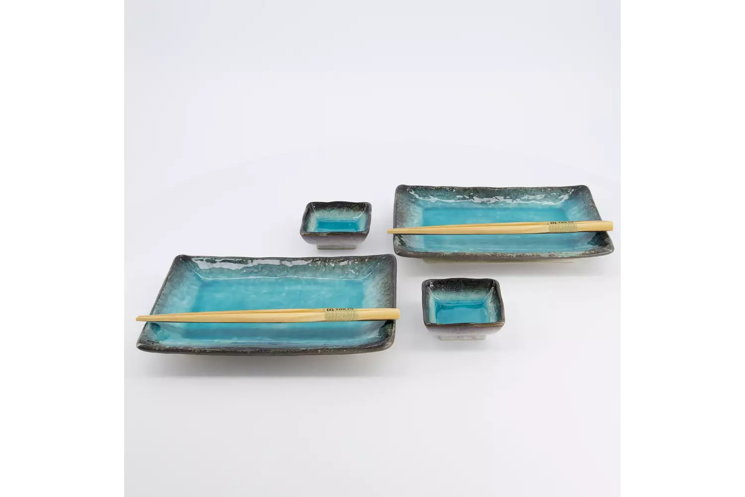 Tokyo Design Studio - Sushi Giftset Yamasaku Sky Blue 6pcs 21.5x14cm & 7.3x2.8cm 1 set