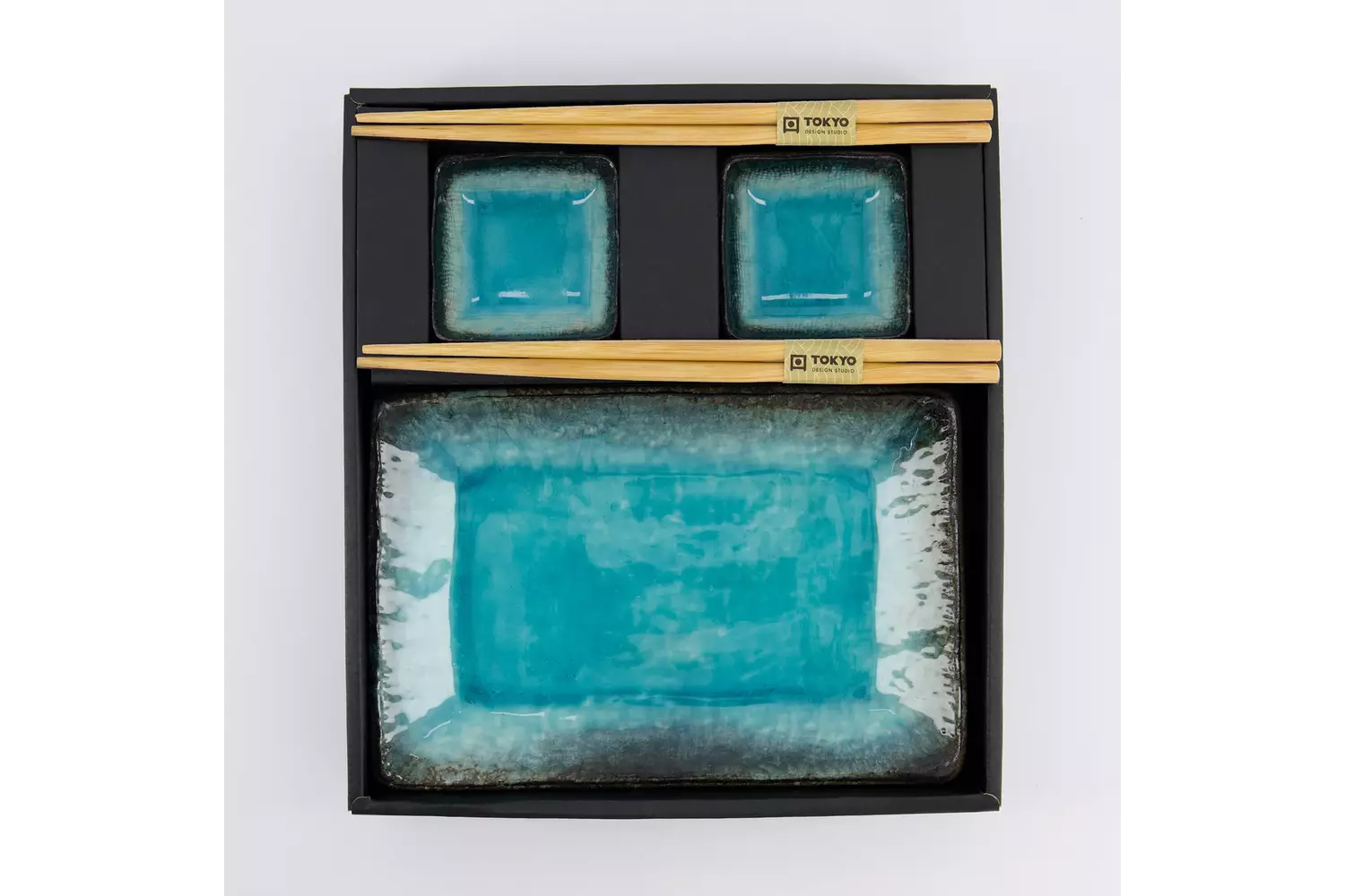 Tokyo Design Studio - Sushi Giftset Yamasaku Sky Blue 6pcs 21.5x14cm & 7.3x2.8cm 1 set