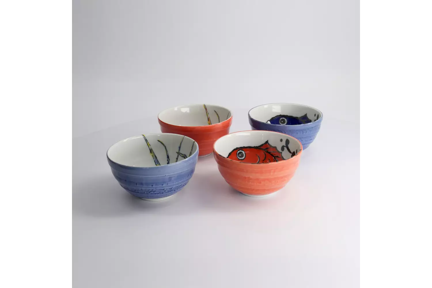 Tokyo Design Studio - Seafood Bowl 4pcs Giftset 11.2x6.2cm Snapper & Crab BL/RD 300ml 1 set