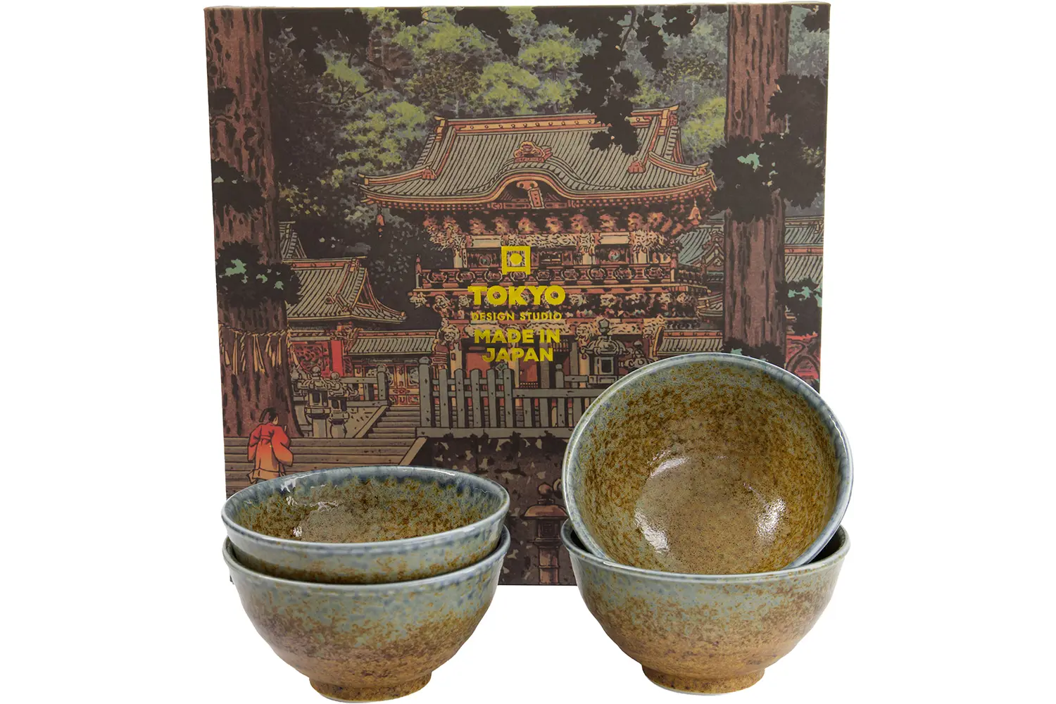 Tokyo Design Studio - Minoyaki Reef Blue Bowl Giftset 11.8x6.3cm. 4pcs. 1F 320ml