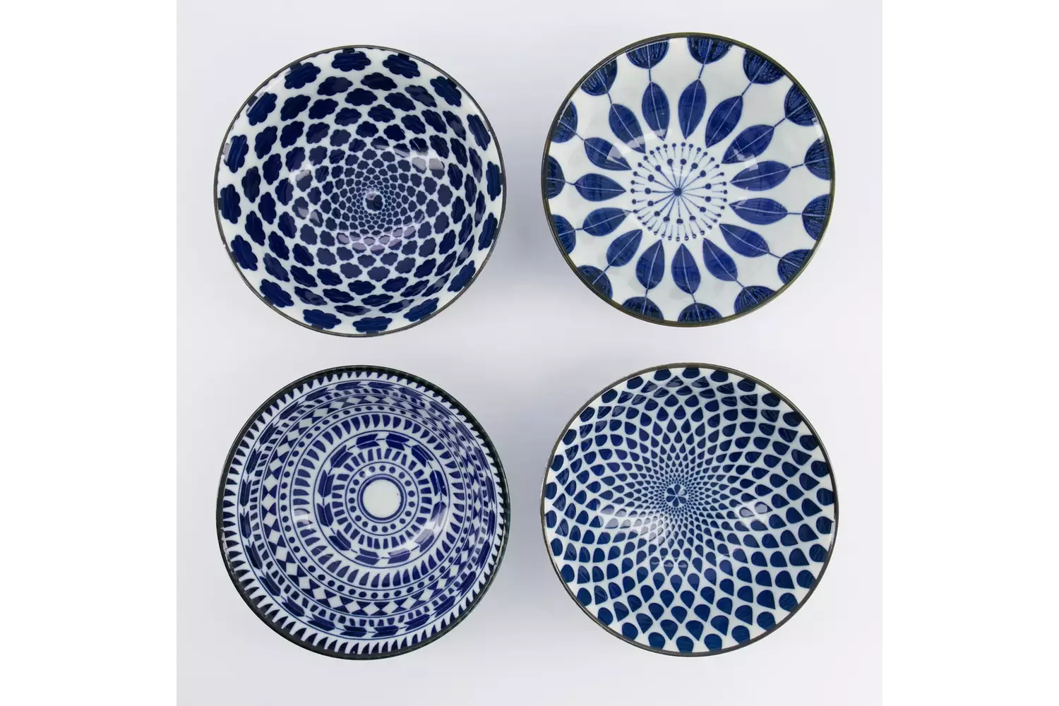 Tokyo Design Studio - Mixed Bowls Tayo Bowl 4pcs Giftset 15x7cm Blue/White 500ml 1 set