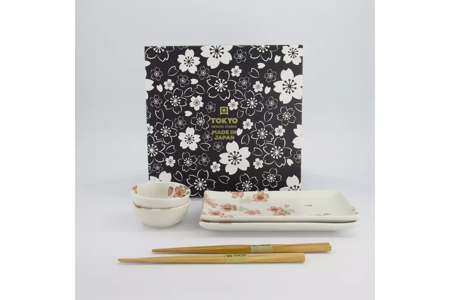 Tokyo Design Studio - Sakura Sushi Giftset 22x13x2cm & 8.5x3.4cm White 1 set