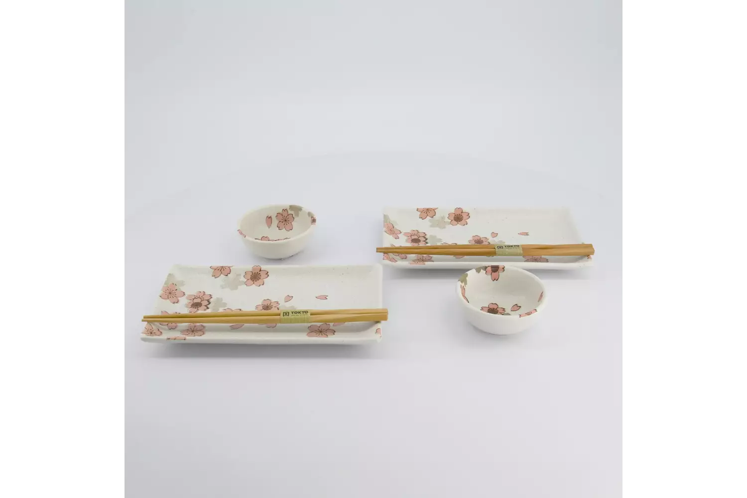 Tokyo Design Studio - Sakura Sushi Giftset 22x13x2cm & 8.5x3.4cm White 1 set