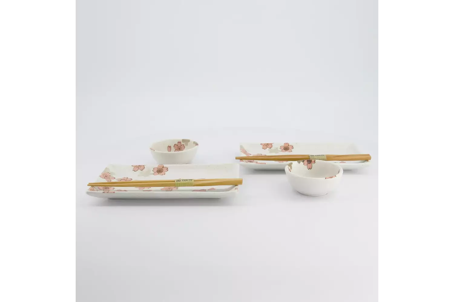 Tokyo Design Studio - Sakura Sushi Giftset 22x13x2cm & 8.5x3.4cm White 1 set
