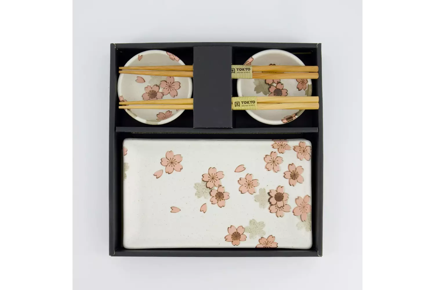 Tokyo Design Studio - Sakura Sushi Giftset 22x13x2cm & 8.5x3.4cm White 1 set
