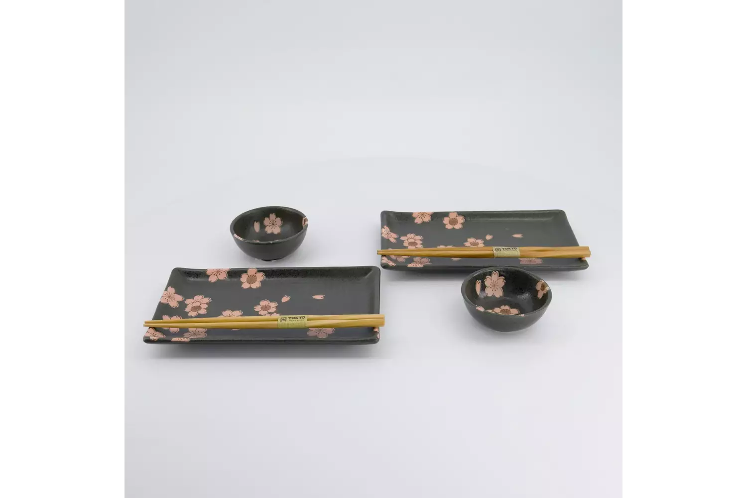 Tokyo Design Studio - Sakura Sushi Giftset 22x13x2cm & 8.5x3.4cm Black 1 set