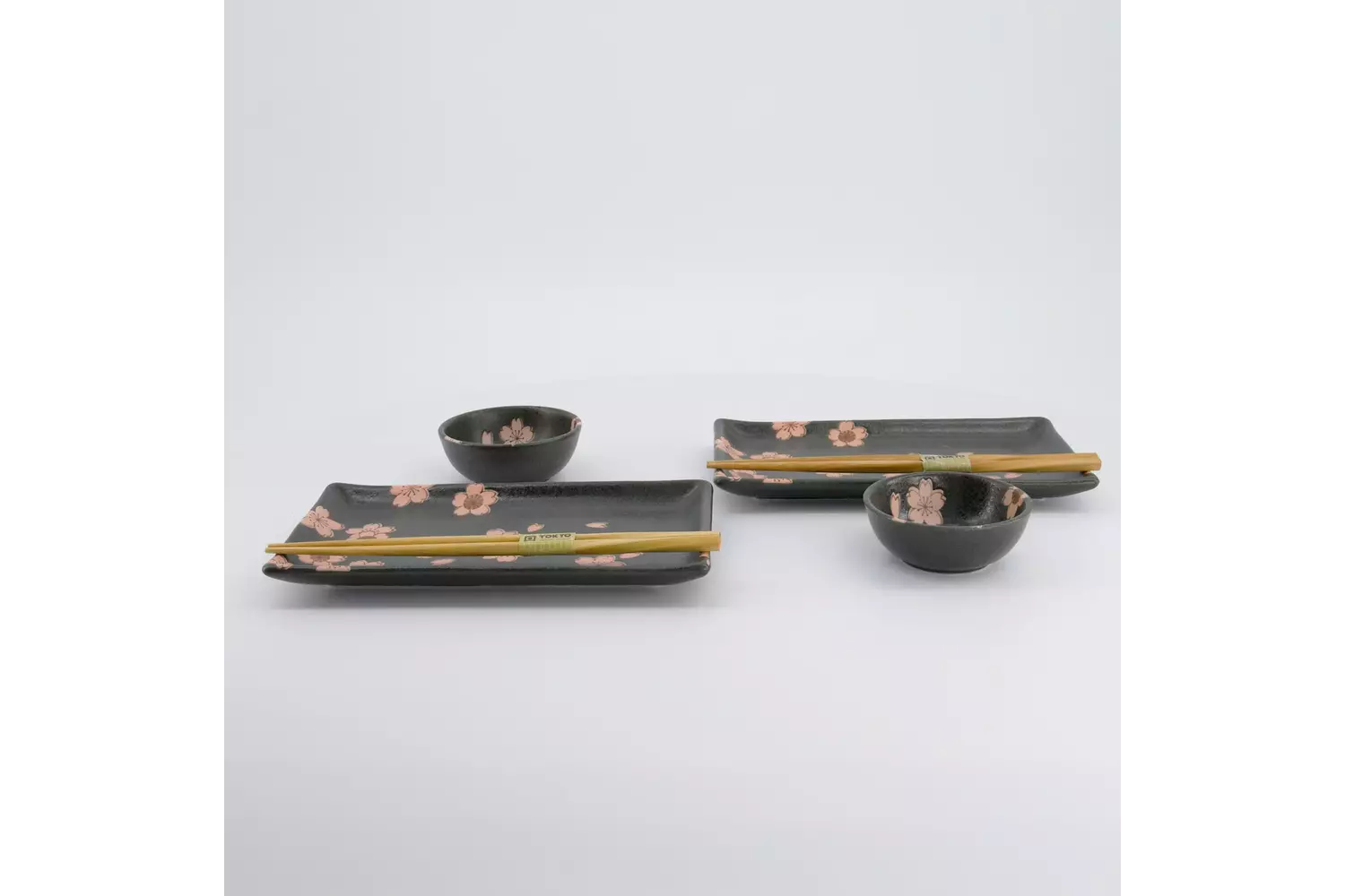 Tokyo Design Studio - Sakura Sushi Giftset 22x13x2cm & 8.5x3.4cm Black 1 set