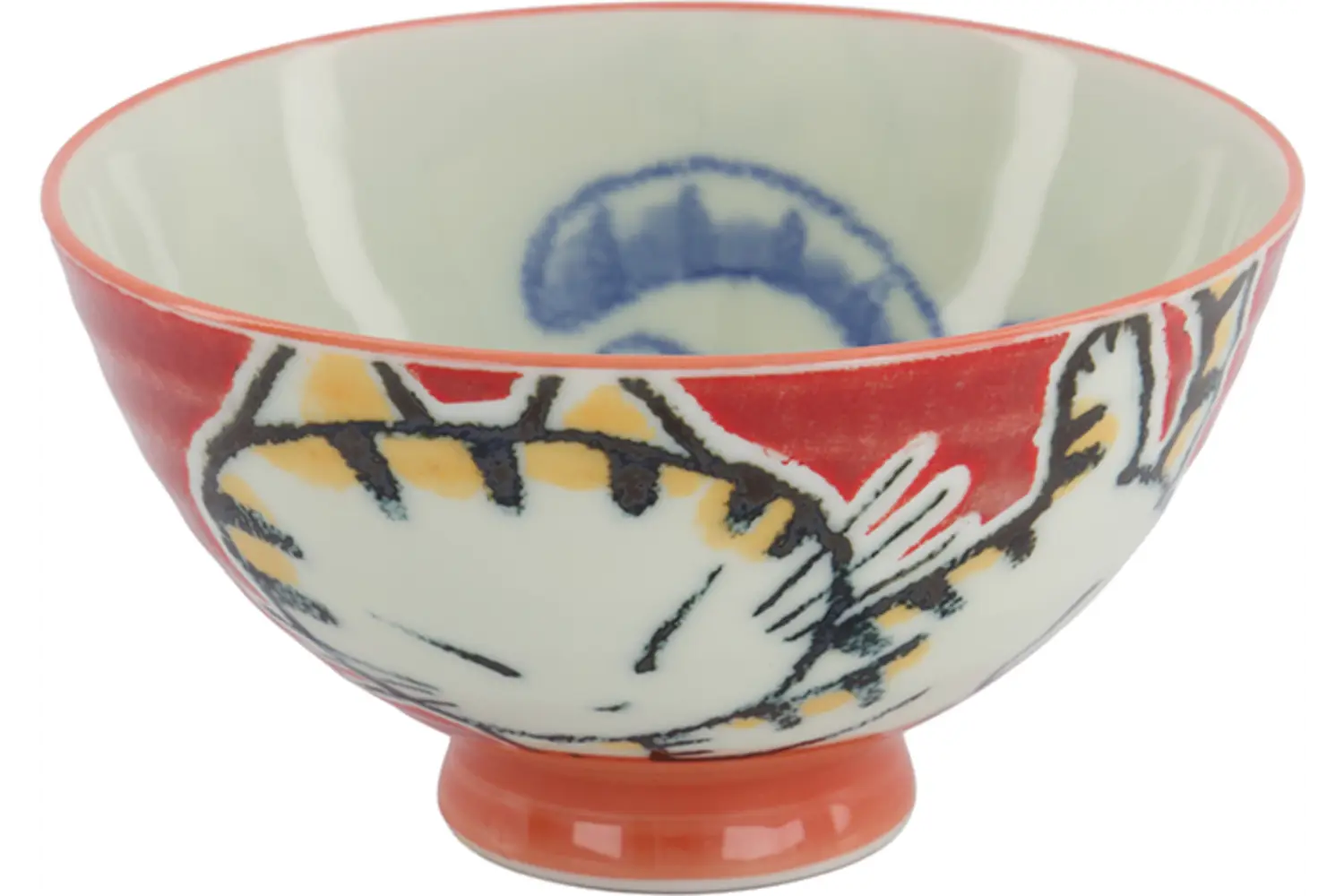 Tokyo Design Studio - Kawaii Rice Bowl Sleeping Cat Red 11.5x6cm. 300ml
