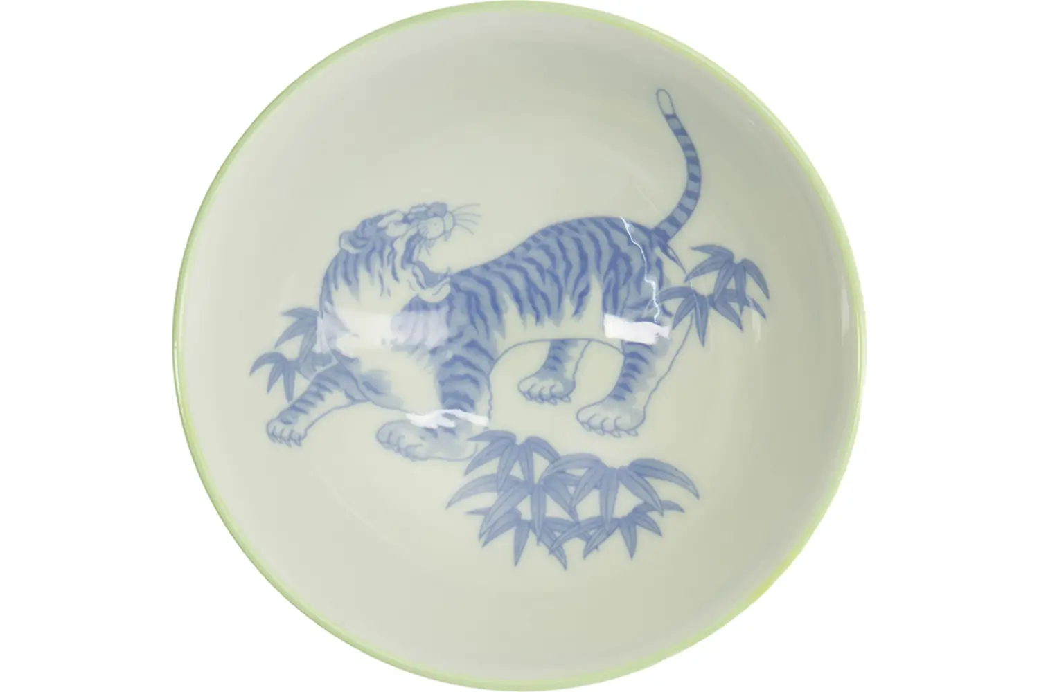 Tokyo Design Studio - Kawaii Bowl Tiger 14.5x6.5cm. Green 300ml