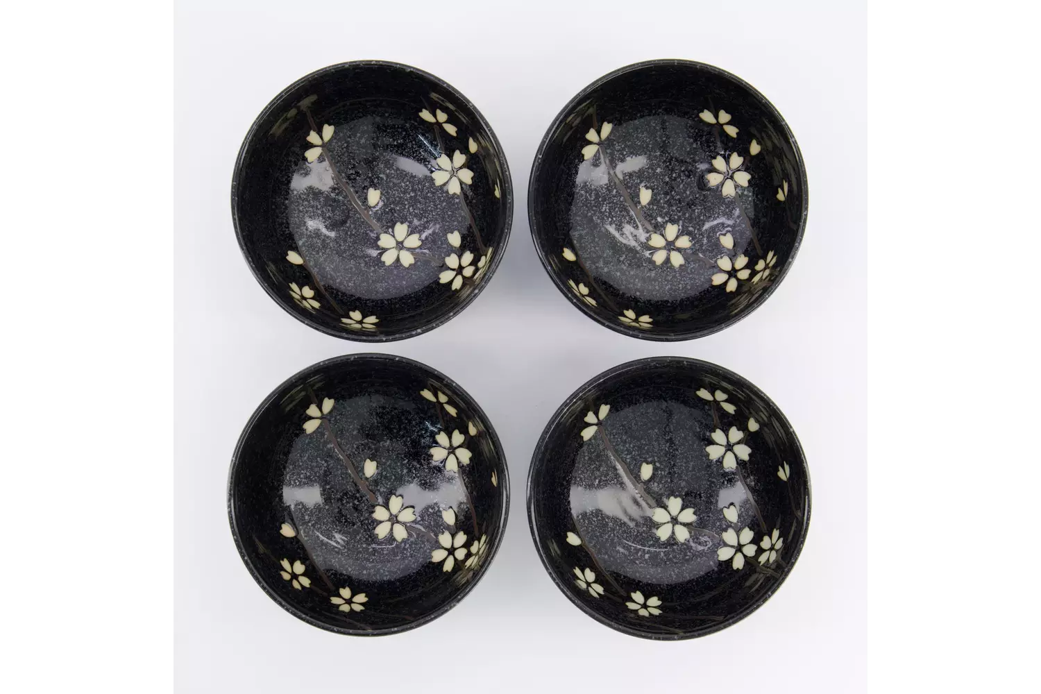 Tokyo Design Studio - Sakura Bowl 4pcs Giftset 12.5x7cm Black 450ml 1 set