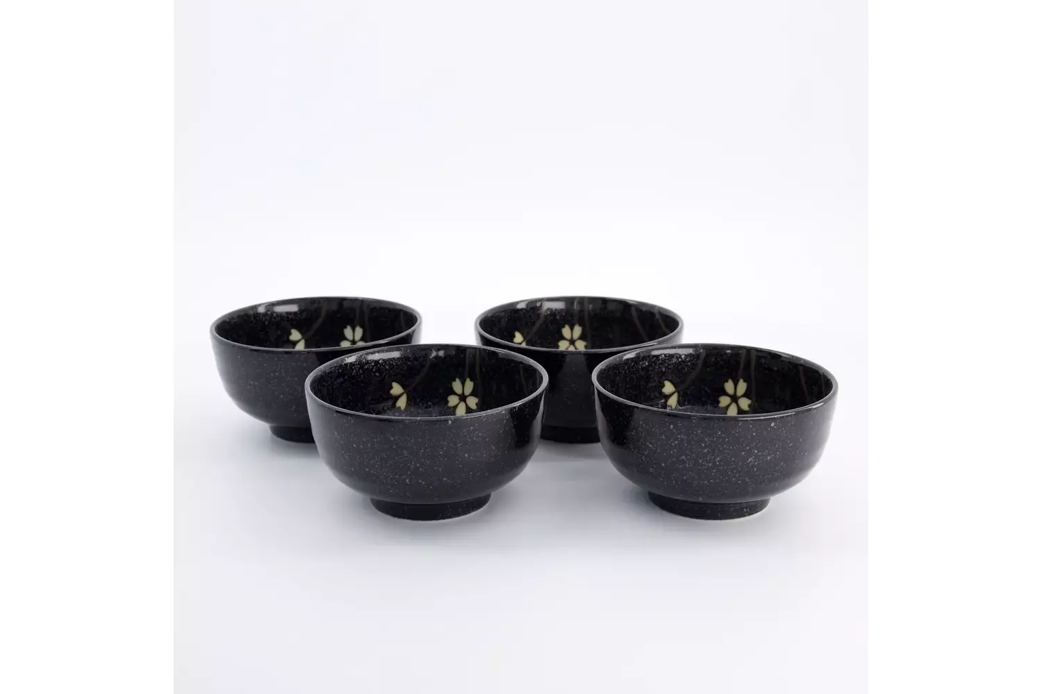 Tokyo Design Studio - Sakura Bowl 4pcs Giftset 12.5x7cm Black 450ml 1 set