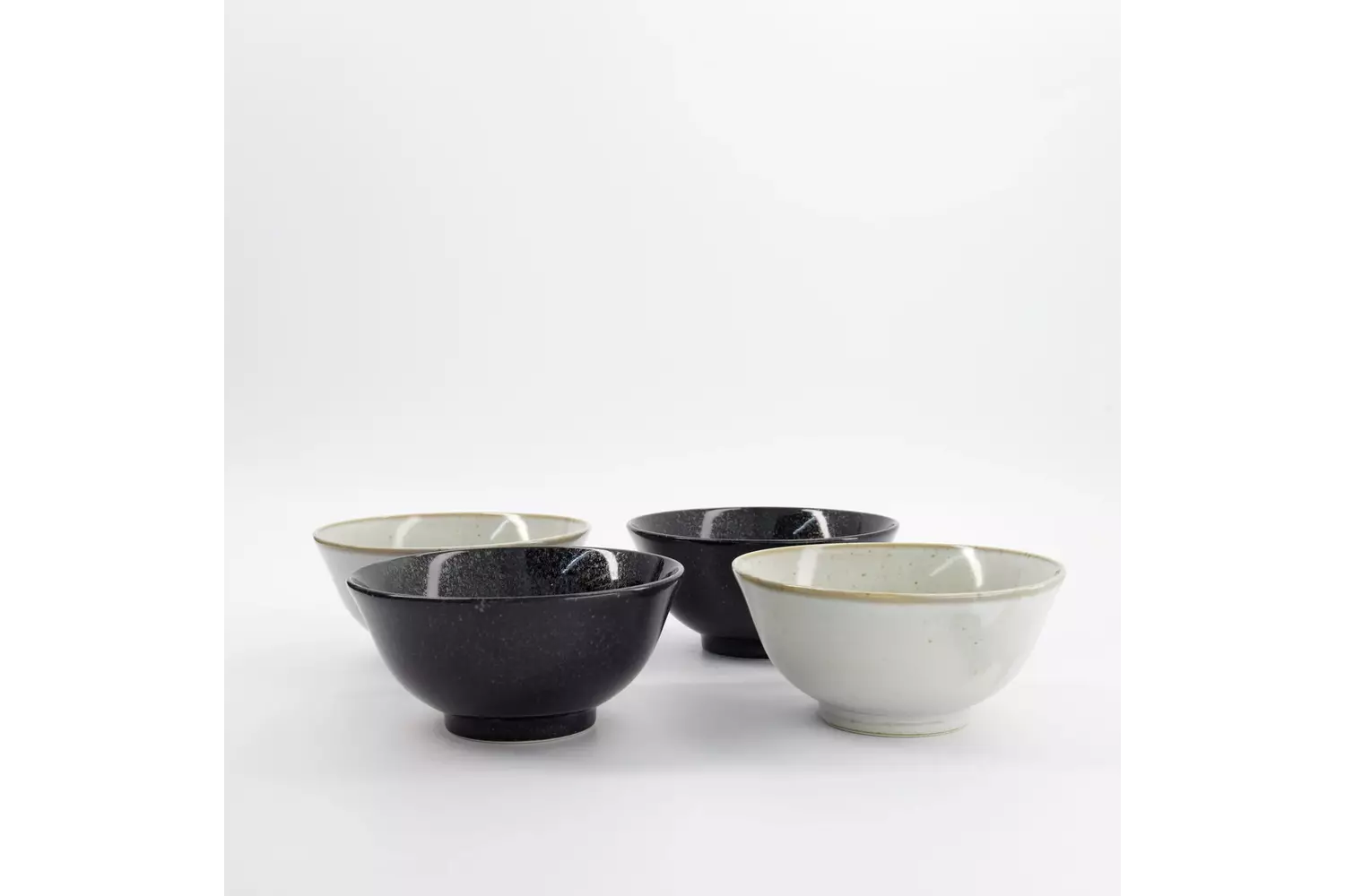 Tokyo Design Studio - Sakura Tayo Bowl 4pcs Giftset 15.3x7.5cm Black/Grey 650ml 1 set
