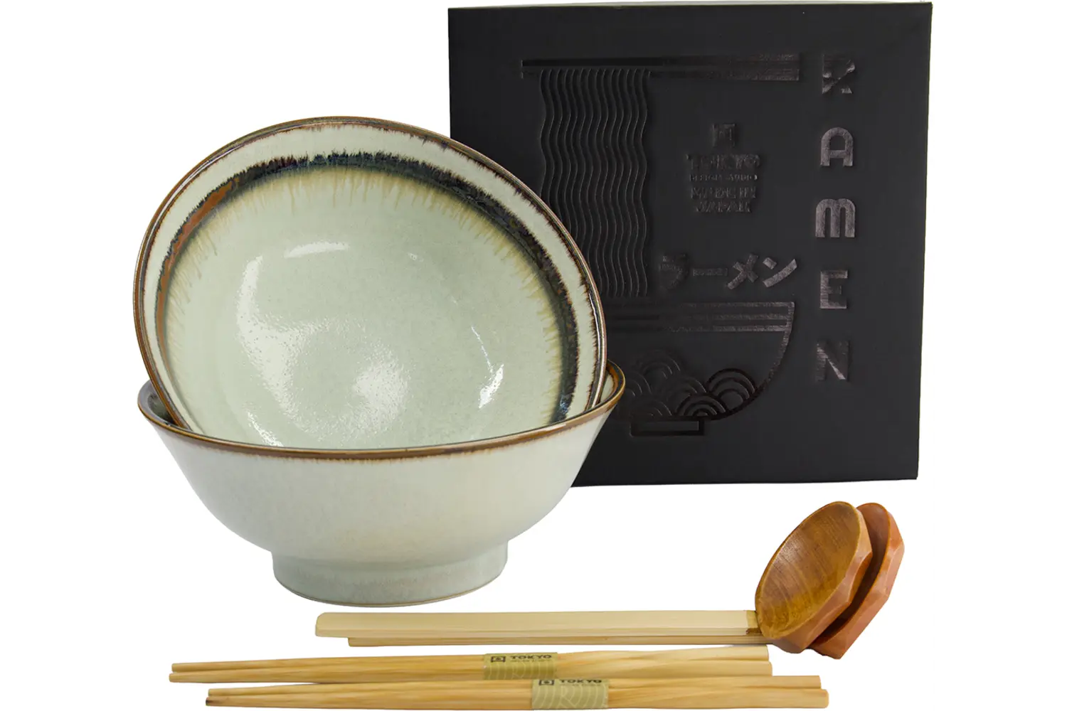 Tokyo Design Studio - Wasabi 6pcs. Ramen Giftset 21.5x9cm. Beige 1300ml