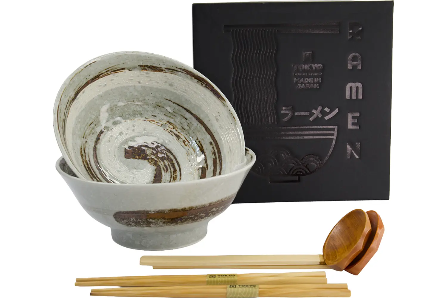 Tokyo Design Studio - Masamura Naruto 6pcs. Ramen Giftset 21.5x9cm. Brown 1300ml