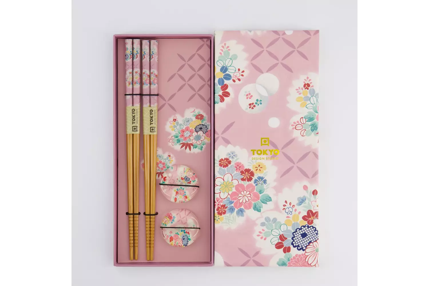 Tokyo Design Studio - Chopstick Giftset Chopstick and Rest/4 Pink Flower 10 sets