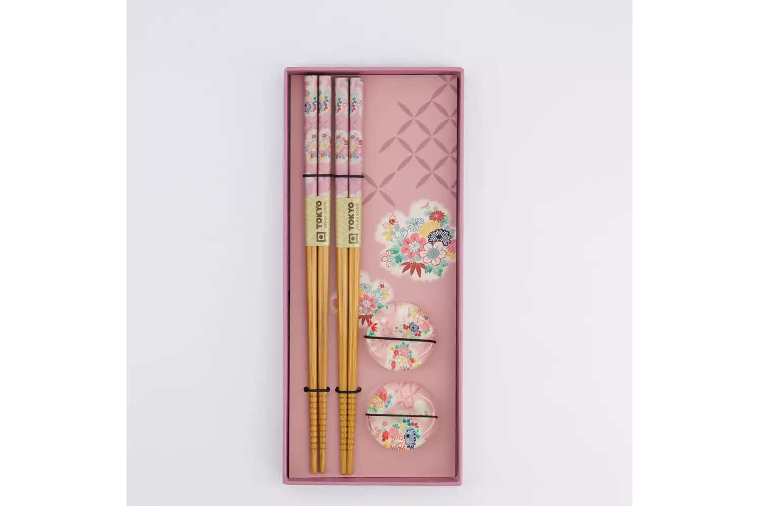 Tokyo Design Studio - Chopstick Giftset Chopstick and Rest/4 Pink Flower 10 sets