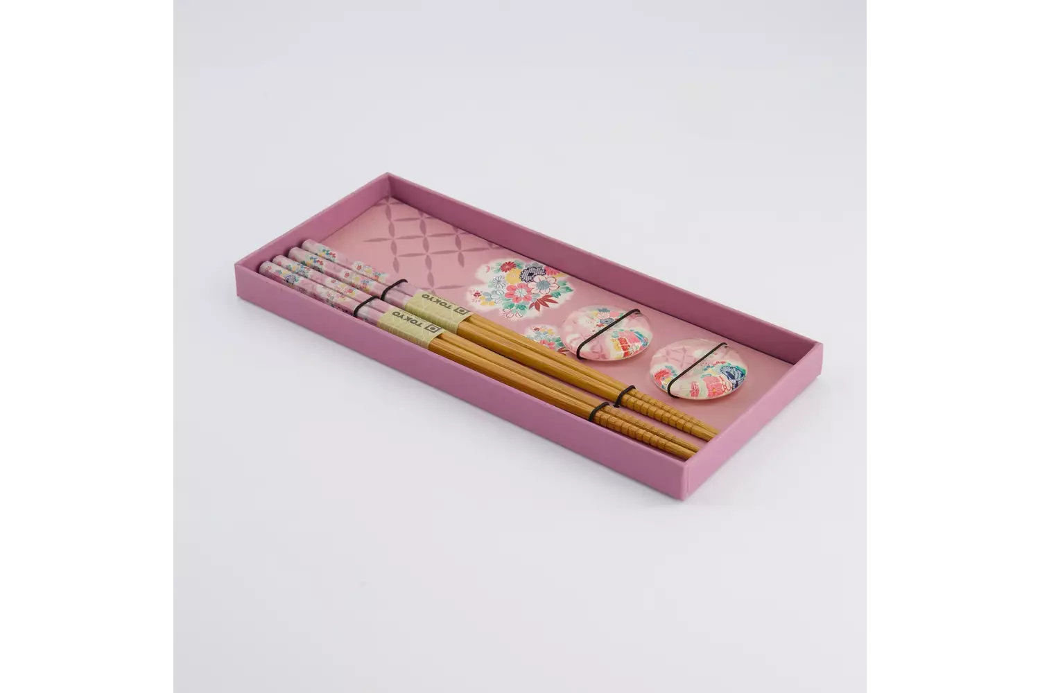 Tokyo Design Studio - Chopstick Giftset Chopstick and Rest/4 Pink Flower 10 sets