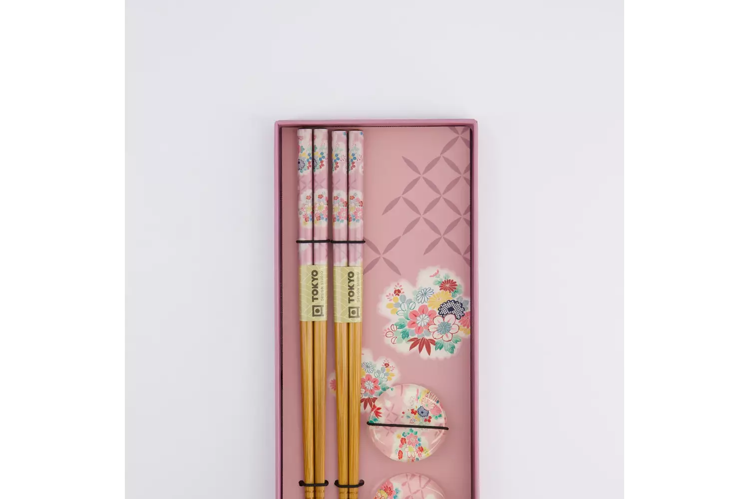 Tokyo Design Studio - Chopstick Giftset Chopstick and Rest/4 Pink Flower 10 sets
