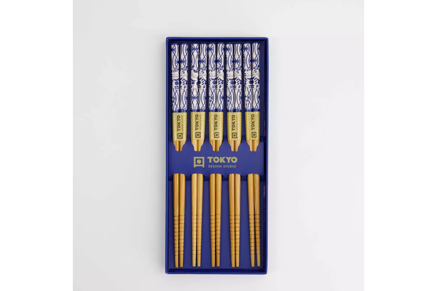 Tokyo Design Studio - Chopstick Giftset/5 Neko Cat Blue AH-01 10 sets