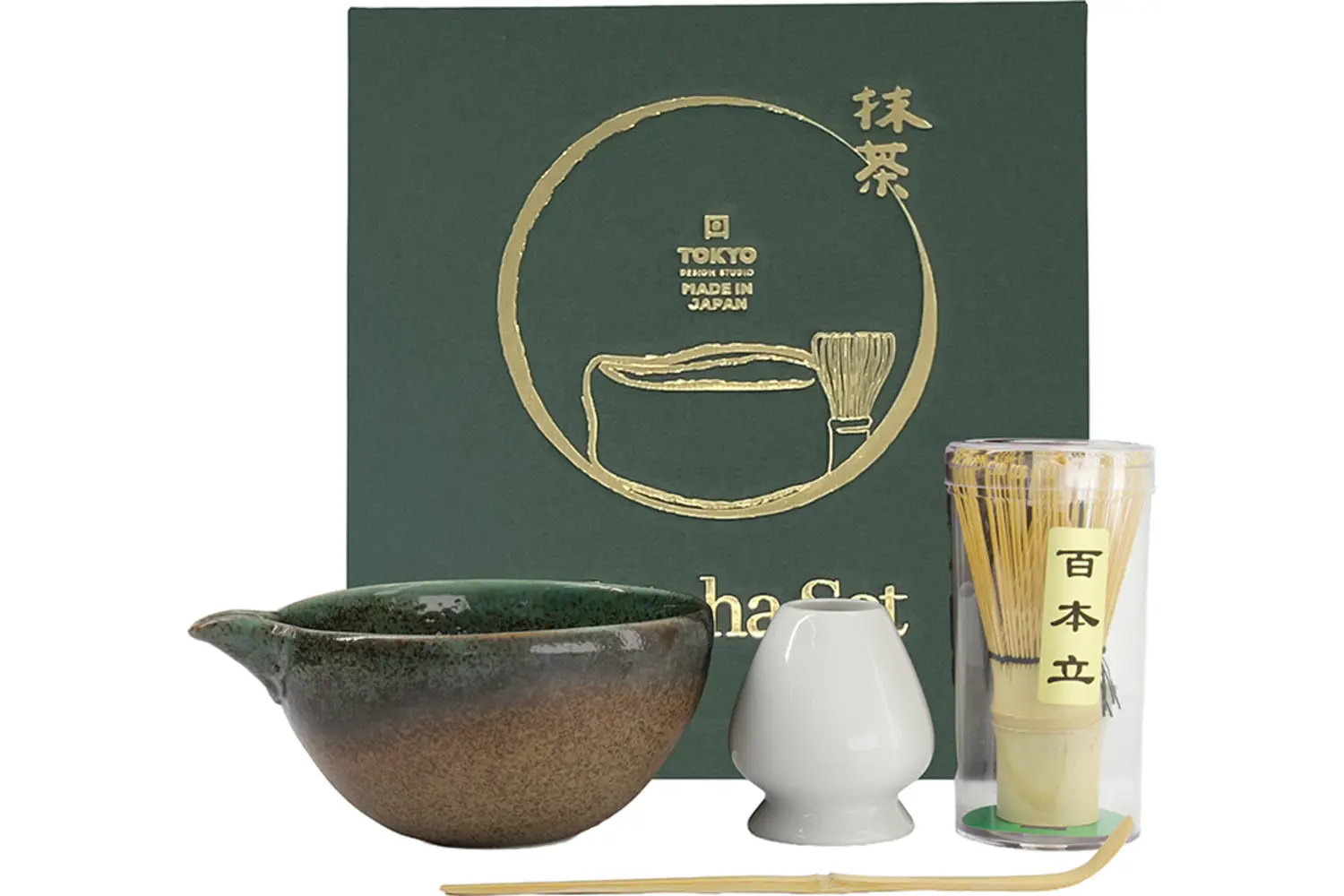 Tokyo Design Studio - Matcha Giftset Hisui Green 14.5x6.5 4pcs