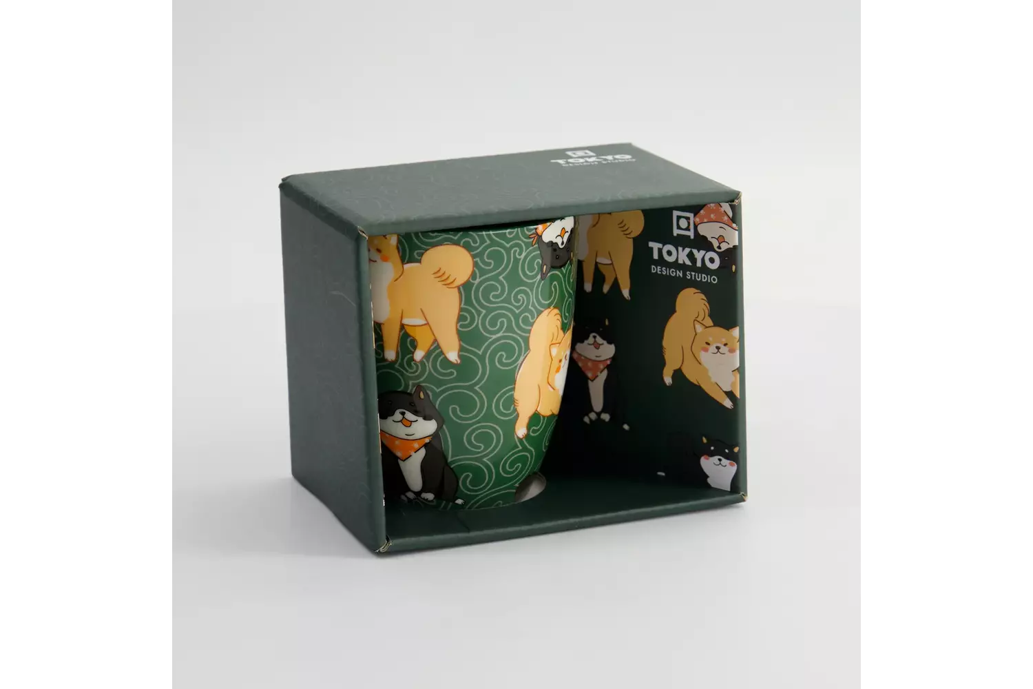 Tokyo Design Studio - Kawaii Shiba Mug W/Giftbox 8.5x10.2cm Green 340ml 6pcs