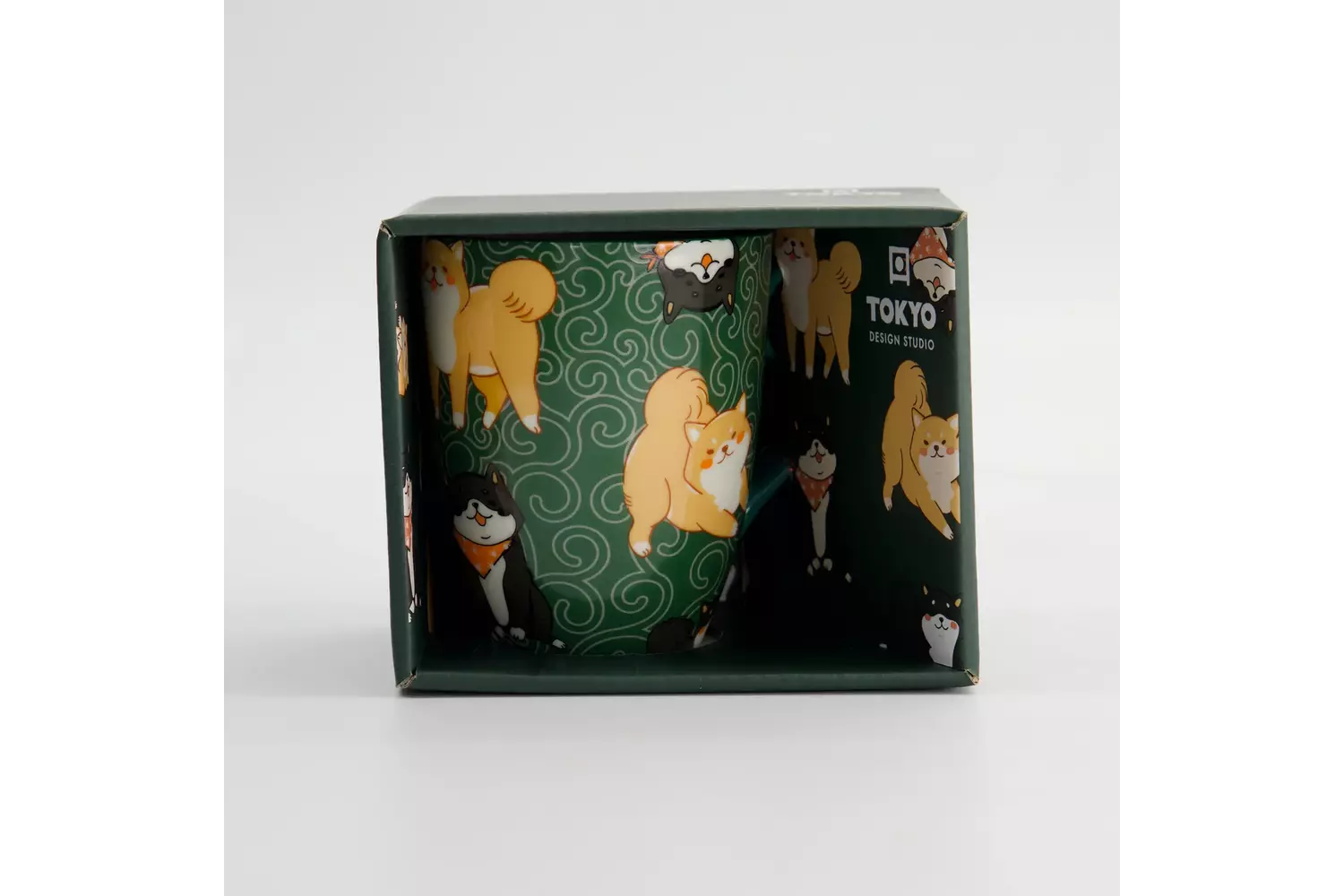 Tokyo Design Studio - Kawaii Shiba Mug W/Giftbox 8.5x10.2cm Green 340ml 6pcs
