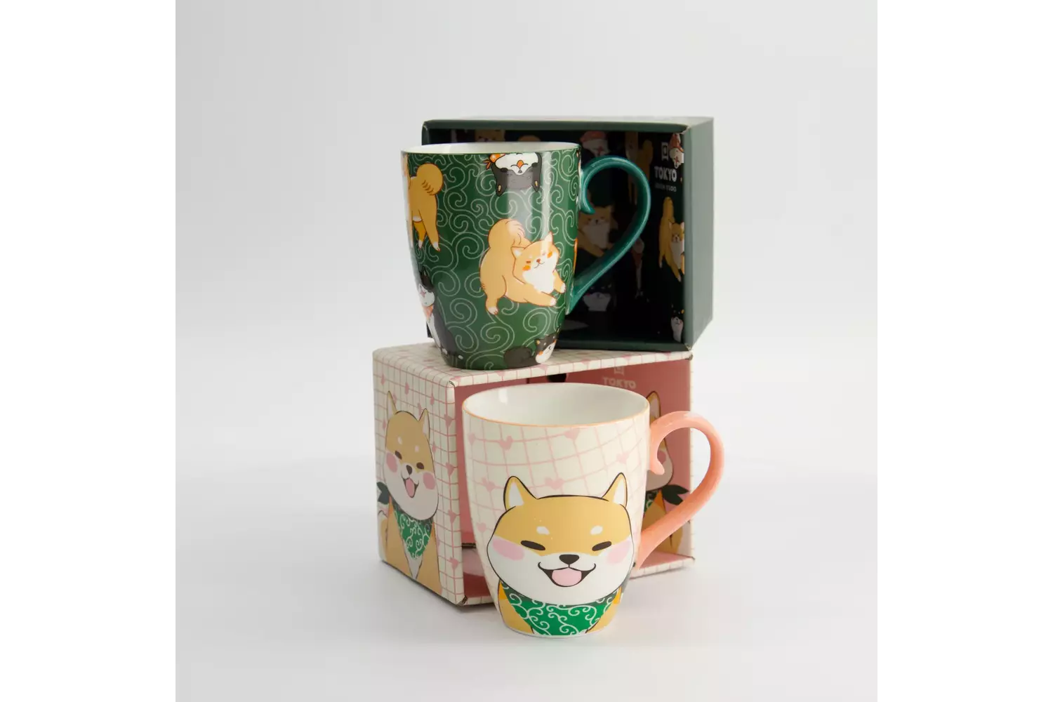 Tokyo Design Studio - Kawaii Shiba Mug W/Giftbox 8.5x10.2cm Green 340ml 6pcs