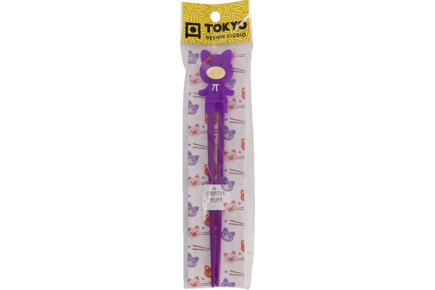 Tokyo Design Studio - Children Chopsticks Pig Girl Purple 22cm