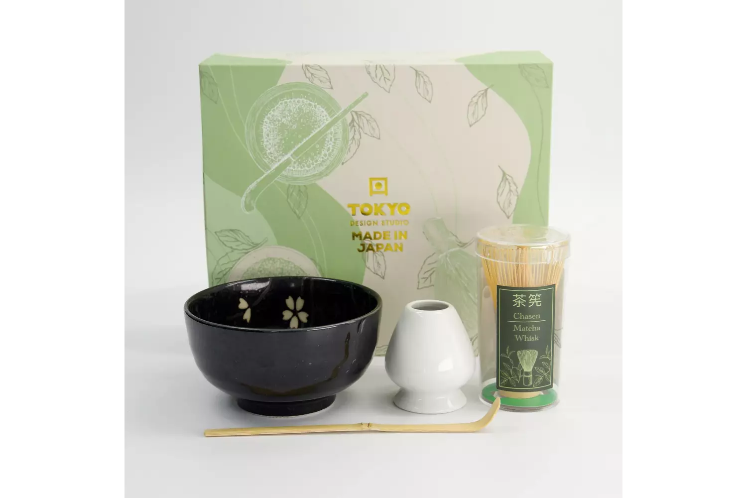 Tokyo Design Studio - Matcha Giftset Sakura Black 12.7x7cm 4pcs 1 set
