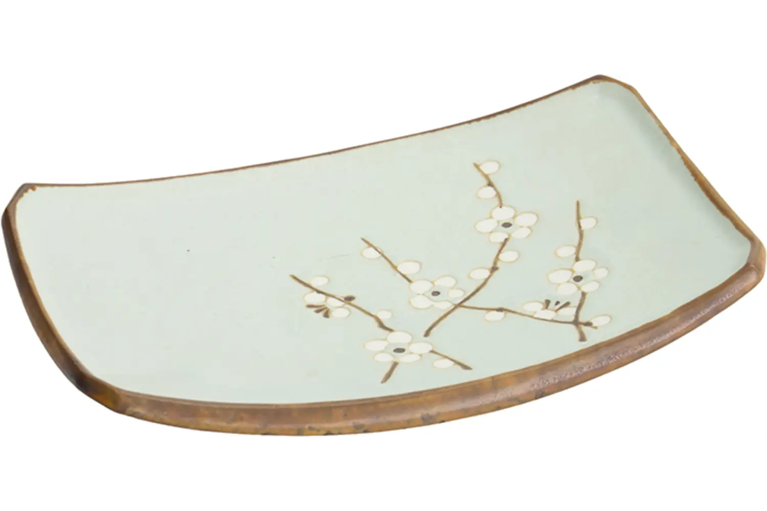 Tokyo Design Studio - Green Soshun Oblong Plate Green (18.5x12.2x1.9cm.)