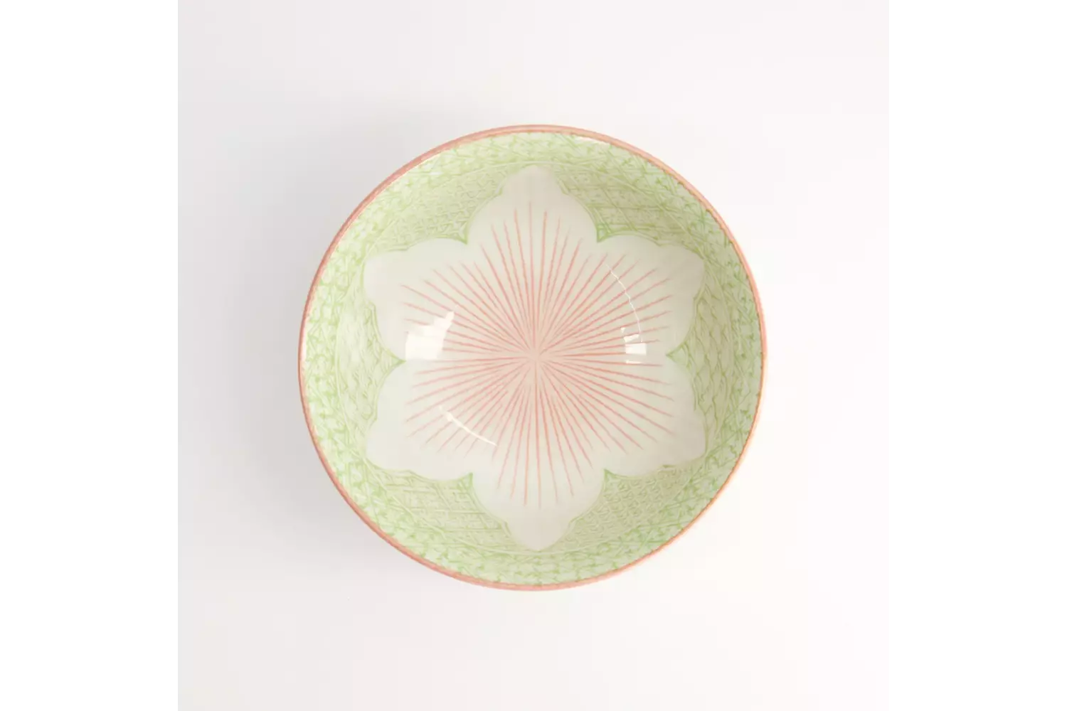 Tokyo Design Studio - Lily Flower Tayo Bowl 14.8x6.8 Green 550ml 6pcs.