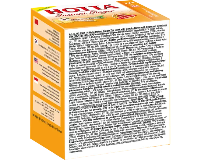 Hotta - Ginger Tea Manuka Honey Box 168g