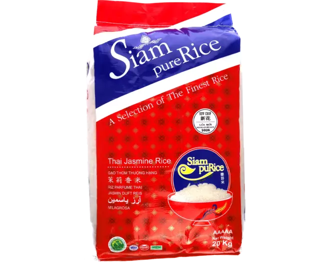 Siam Pure - Thai Hom Mali Jasmine Rice 2026 Premium 20kg