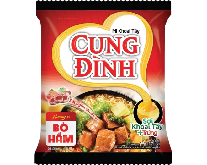 Cung Dình - Instant Noodles Stewed Beef Cup 77g