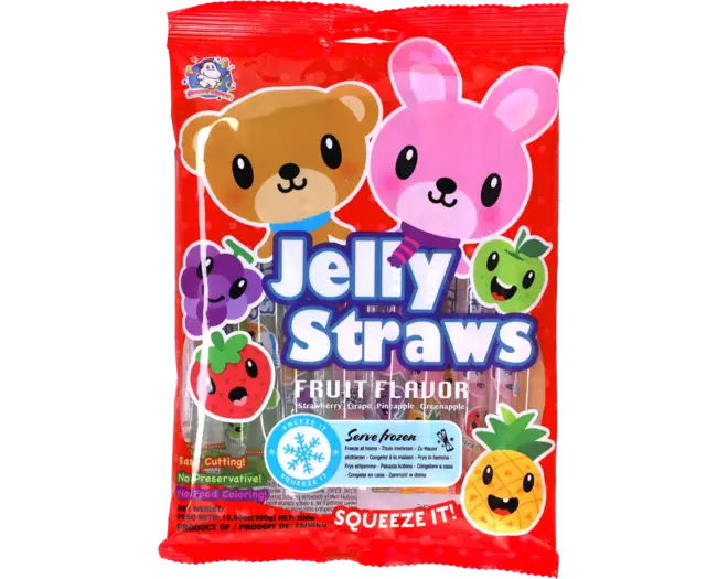 ABC - Bear and Bunny Jelly Straw Mix Bag 300g