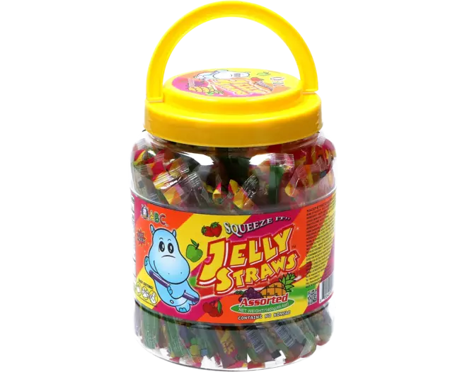 ABC - Hippo Jelly Straws Assorted jar 1.4kg