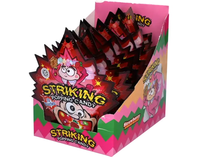 Striking - Popping Candy Strawberry Display 15g