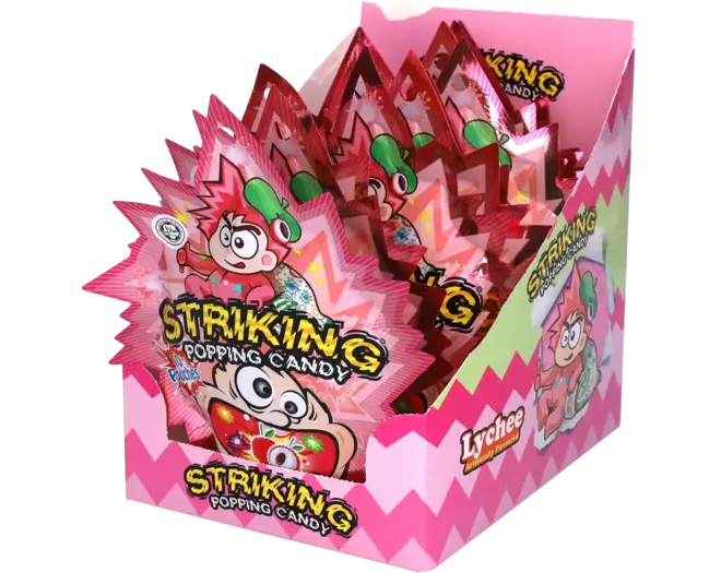 Striking - Popping Candy Lychee Display 15g