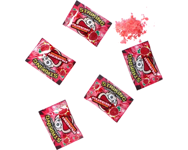 Striking - Popping Candy Strawberry Strip 30g