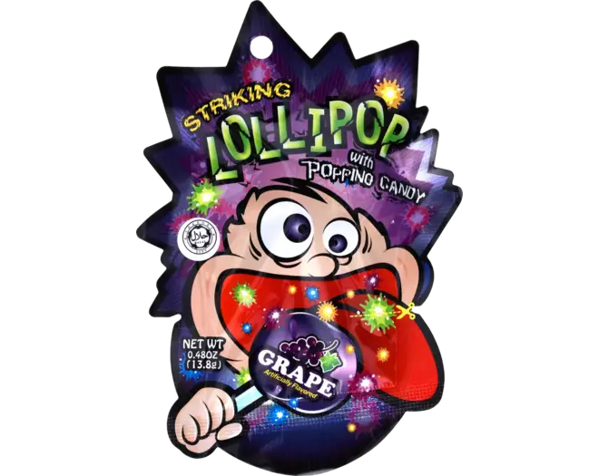 Striking - Lollipop Popping Candy Grape Strip 13.8g