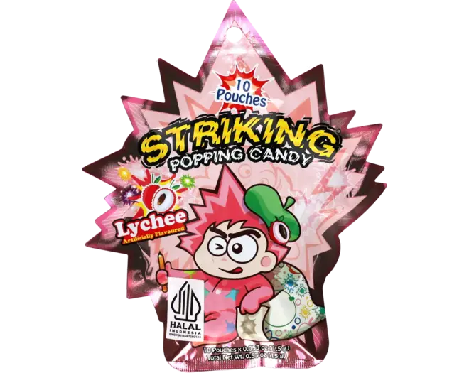 Striking - Popping Candy Lychee Strip 15g