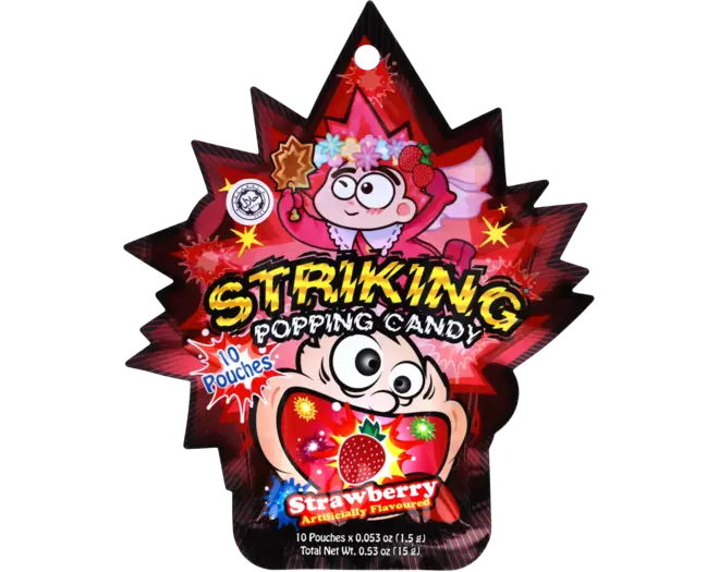 Striking - Popping Candy Strawberry Strip 15g