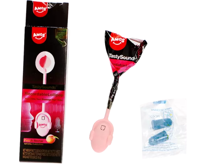 Tasty Sounds - Music Lollipop Peach Recordable 12x16g